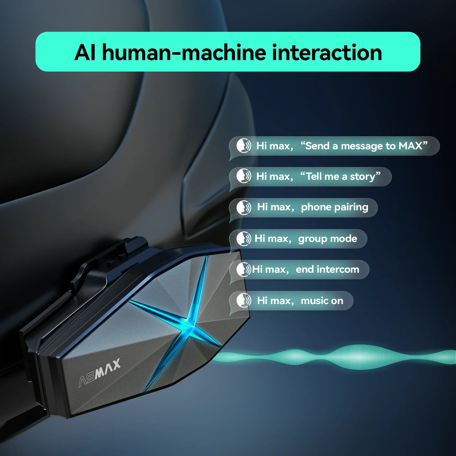 ASMAX F1 Motorcycle Helmet Headphones Mesh Intercom for 10 Riders ASMAX F1 Motorcycle Helmet Headphones Mesh Intercom for 10 Riders