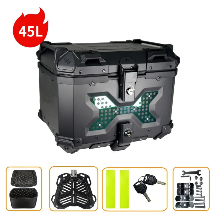45/55/65L Aluminum Motorcycle Trunk Tail Box Universal Motorcycle Top Case Helmet Box Multi-function Motorcycle Rear Luggage