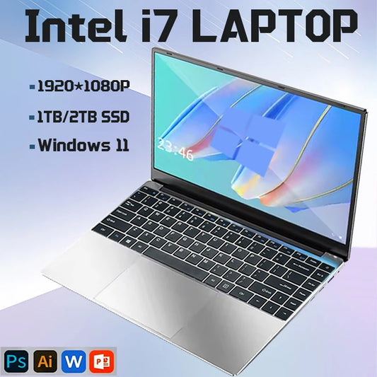 laptop windows 11 Intel CORE i7 7500U Laptop 12GB RAM 1TB/2TB SSD Computer 1920*1080 Resolution Office Study i7 PC Computer