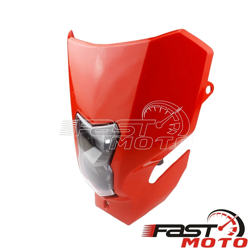 LED CRF Headlight Supermoto Redmoto Daytime Running Light Front Lamp Mask Fairing for Honda CRF CR 125 250 450 110 R X RX L