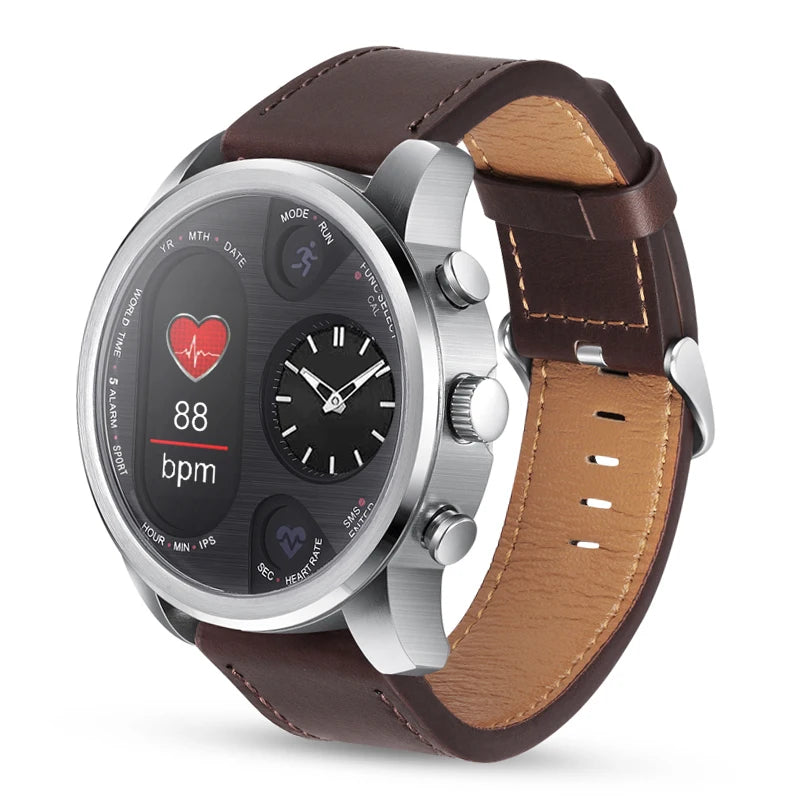 T3PRO t3 Dual Time Hybrid Watch Japanese Quartz Movement IPS Screen Message Display Call Reminder Heart Rate for Ios Android