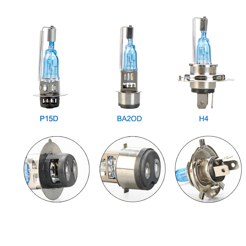 New super bright xenon H4 BA20D P15D motorcycle headlight bulbs halogen scoote car auto lamp for cafe racer ktm exc
