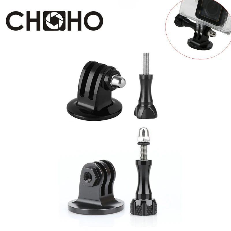 for Gopro Accessories Metal Adapter 1/4" Aluminium Tripod Screw Thumb Knob cnc Alloy Mount For Go Pro Hero 11 10 SJCAM Xiaomi Yi