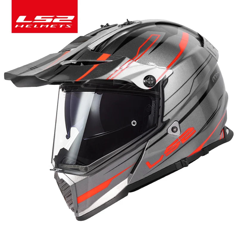 LS2 PIONEER EVO Motocross Helmet double lens ls2 MX436 off-road motorcycle helmets capacete moto casco casque