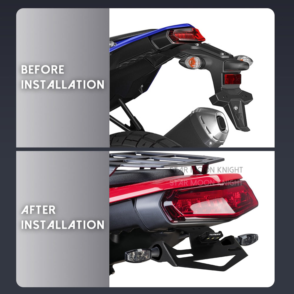 Motorcycle Rear License Plate Holder Bracket with Light Tail Tidy Fender Eliminator For Yamaha Tenere 700 XT700Z Tenere700 2019-