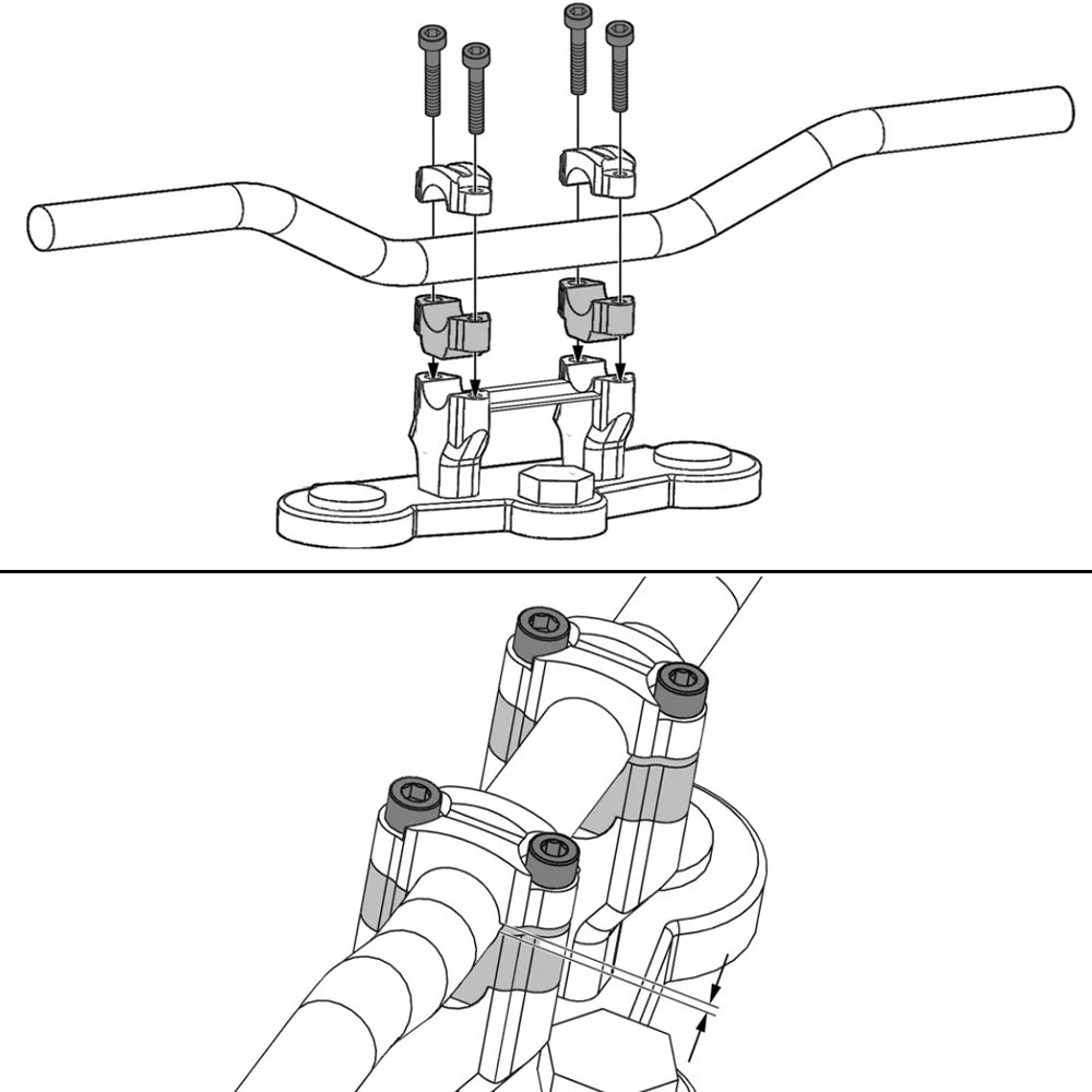Motorcycle Handlebar Risers Clamp Mounting Mount Riser CNC Billet Aluminum For Yamaha Tenere 700 Tenere700 XT700Z XTZ 700 2019 -
