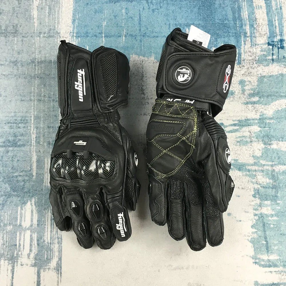 Furygan AFS 10 Motorcycle Gloves Long Knight Carbon Fiber Drop Protection Leather Wear Breathable Riding Glove