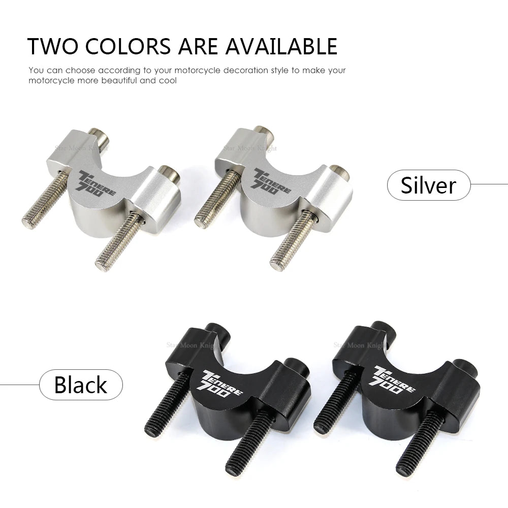 Motorcycle Handlebar Risers Clamp Mounting Mount Riser CNC Billet Aluminum For Yamaha Tenere 700 Tenere700 XT700Z XTZ 700 2019 -