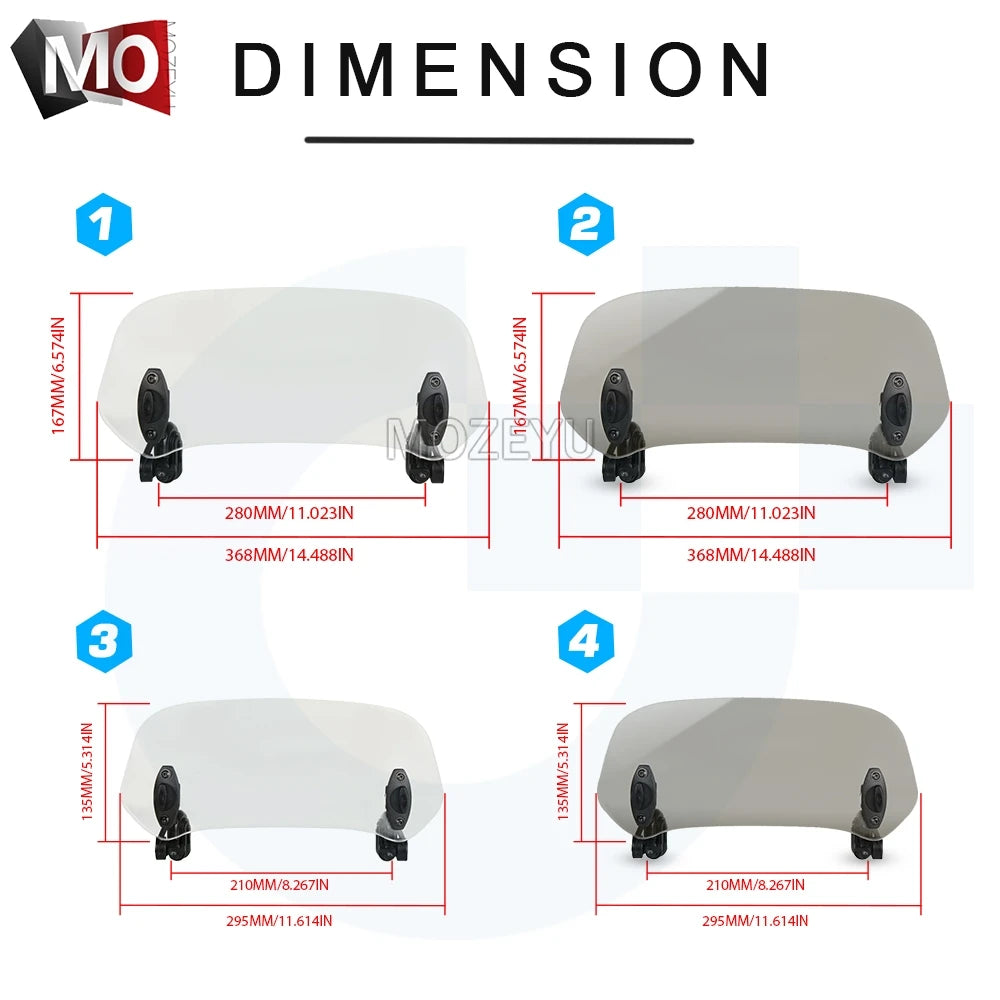 Motorcycle Windshield Extension Spoiler Windscreen Air Deflector For Honda NT650 Hawk GT NTV 600 650 NX500 NX650 J-X Dominator