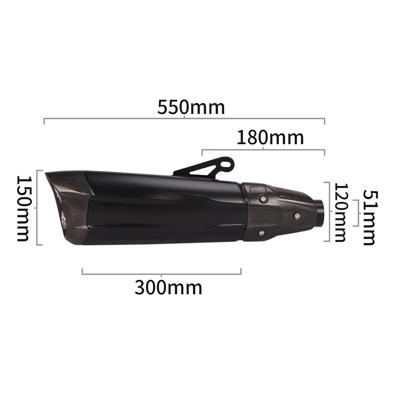 550mm for BMW R1250R/RS/RT/GS R1250GS ADV 2019 2020 Exhaust Pipe Motorcycle Mid Link Tube 51mm Dual-outlet Muffler Escape Pipe