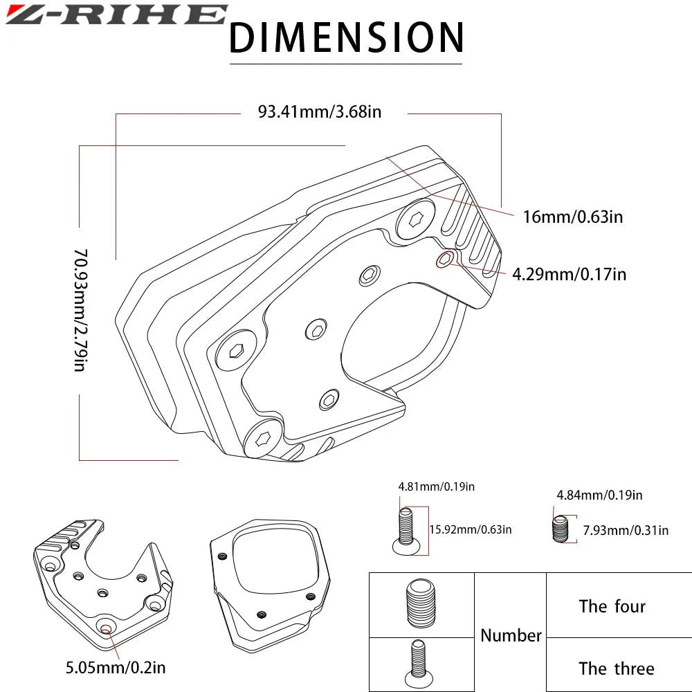 For Honda X-ADV X ADV XADV ampliar 2017 2018 Motorcycle Kickstand Extension Side Stand Plate Pad Enlarger XADV