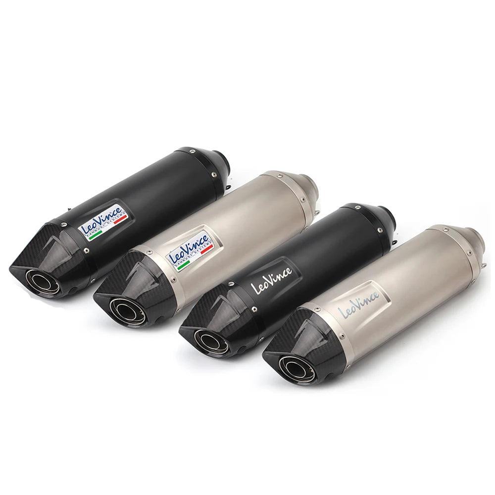 Universal 51mm Motorcycle leovince Exhaust Modify Motocross Carbon Fiber Exhaust Muffler slip on For FZ8 CBR250 CB500 MT07 Z900