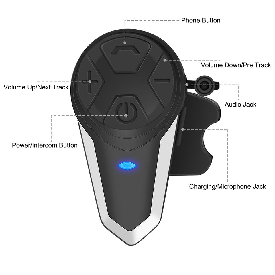 BT-S3 Motorcycle Helmet Intercom Headset Headphones BTS3 Motorbike Communication System FM Radio 3 Riders Walkietalkie