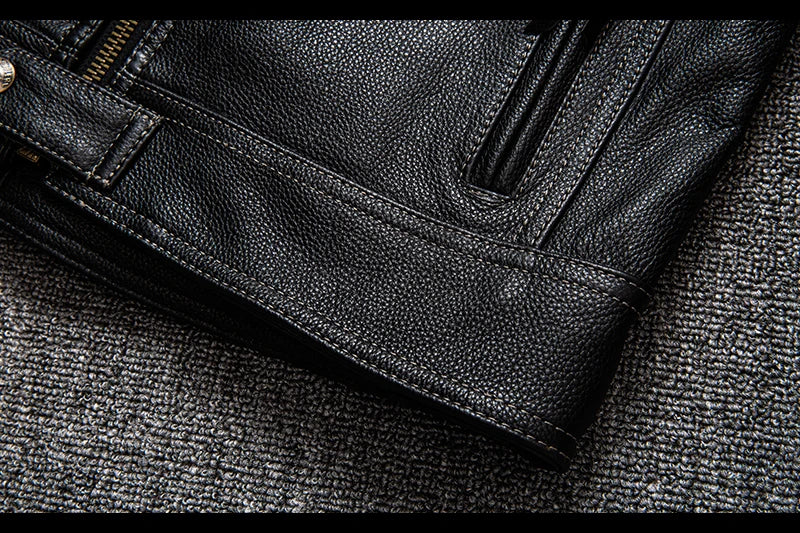 Free shipping. Brand new Pro motor biker real leather jacket.black men rider cowhide coat.quality leather cloth cuero natural