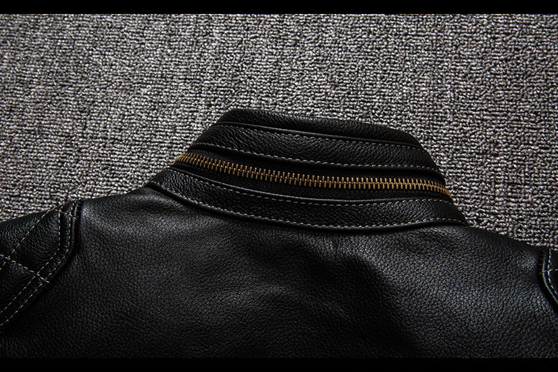 Free shipping. Brand new Pro motor biker real leather jacket.black men rider cowhide coat.quality leather cloth cuero natural