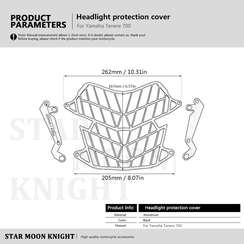 Motorcycle Headlight Head Light Guard Protector Cover Protection Grill for Yamaha Tenere 700 TENERE 700 Tenere700
