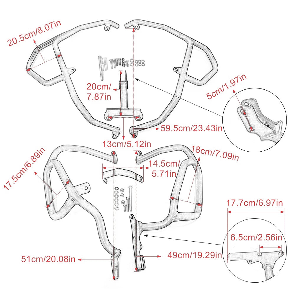 For Honda CRF1100L CRF 1100 L Africa Twin Adventure Sports DCT 2020-2023 Crash Bar Upper&Lower Highway Engine Guard Bumper