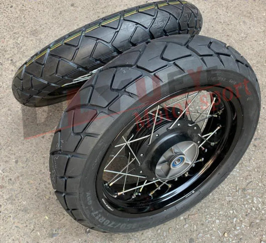 120/80-17 150/70R17 3.0-17 4.25-17 Aluminum Alloy Shineray 400 440 Motorcycle Front Rear Spoke Wheel Rim Hub With Tires