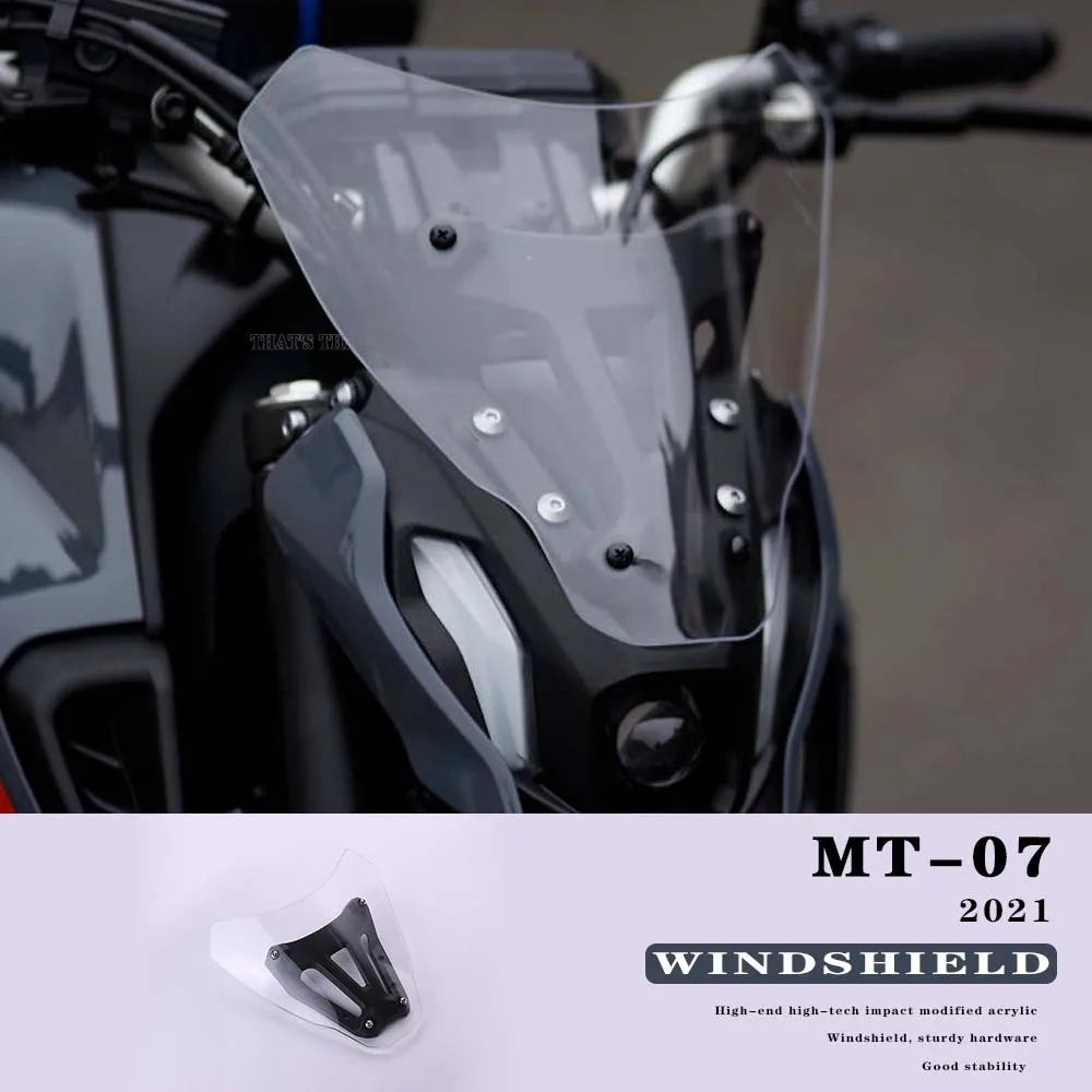 Motorcycles New Windshield FOR YAMAHA MT07 Accessories MT 07 2021 Windscreen Air Wind Deflector Transparent