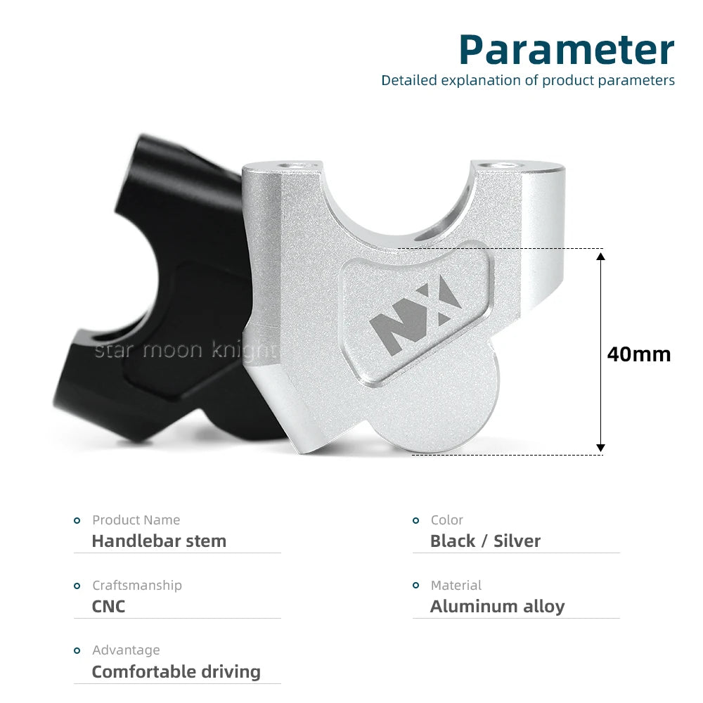 Handlebar Riser For Honda NX400 NX 400 NX 500 NX500 2024 Motorcycle Accessories Handle Bar Lift Clamp Extend Adapter Mount