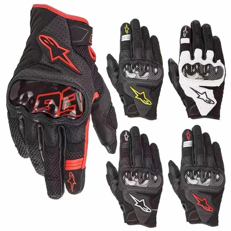 A-star motorcycle gloves summer mesh breathable riding motorcycle anti fall gloves touch screen leather