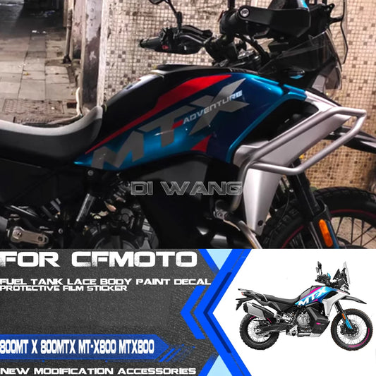 Motorcycle Modified Fuel Tank Lace Body Painting Decals Protective Film Stickers For CFMOTO 800MT X 800MTX MT-X800 MTX800