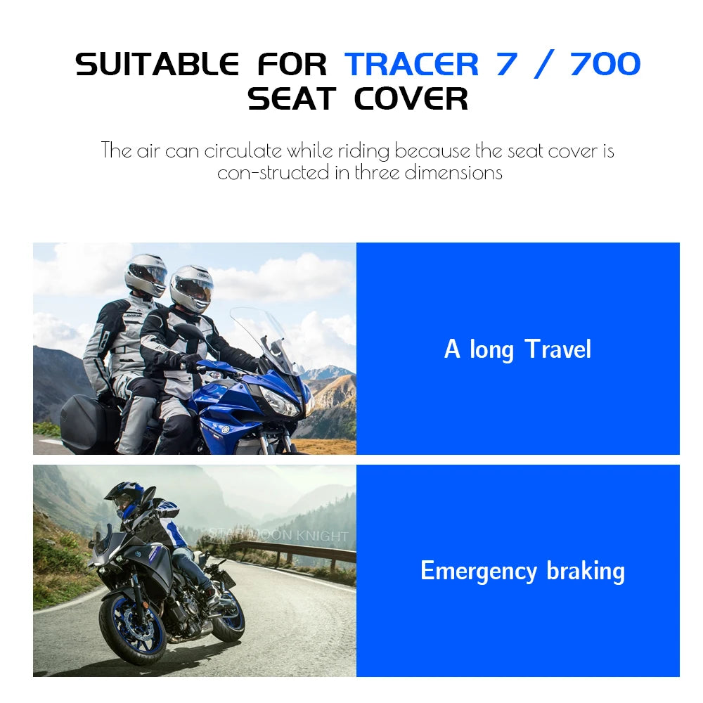 Motorcycle Anti-Slip 3D Mesh Fabric Seat Cover Breathable Waterproof Cushion For Yamaha Tracer 7 Tracer 700 GT MT-07 Tracer