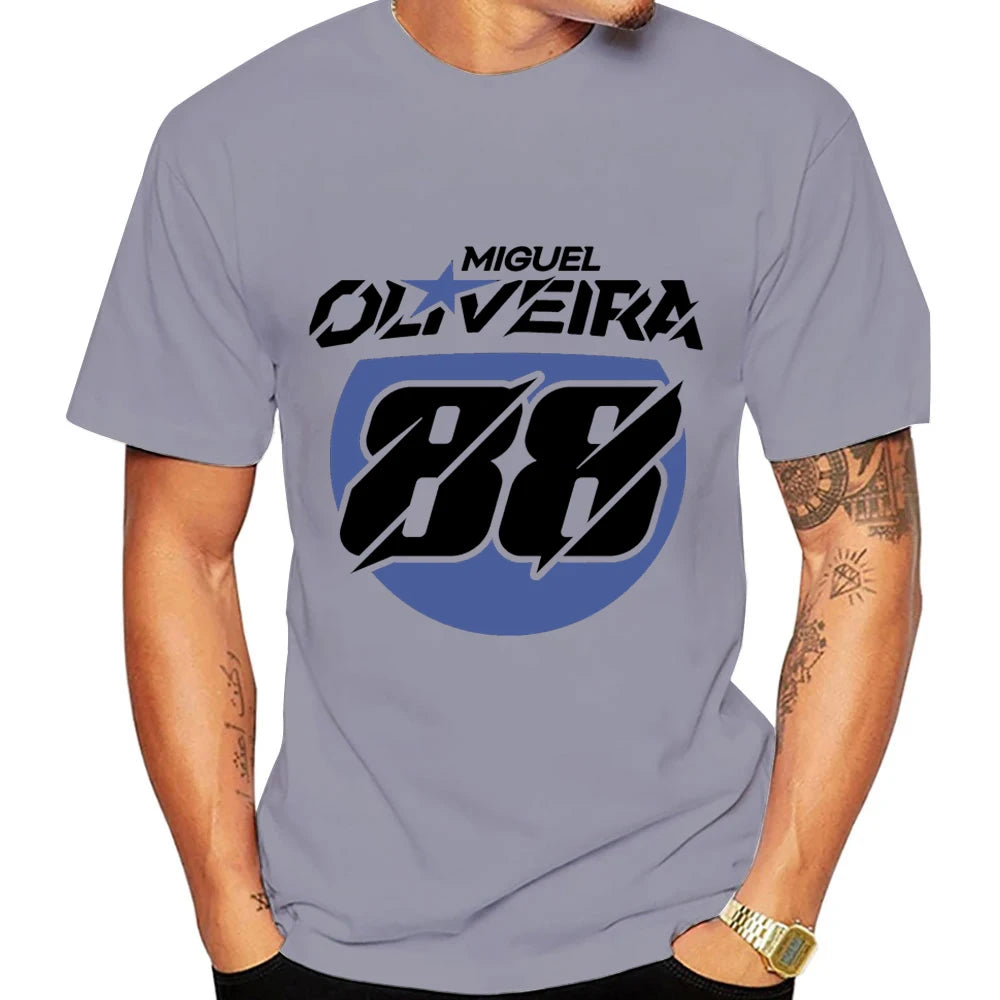 Miguel Oliveira 88 Driver Motorcycle Team Men T-shirt Summer Short Sleeve Women Tee Shirt 2025 100% Cotton Couple Clothes Tops