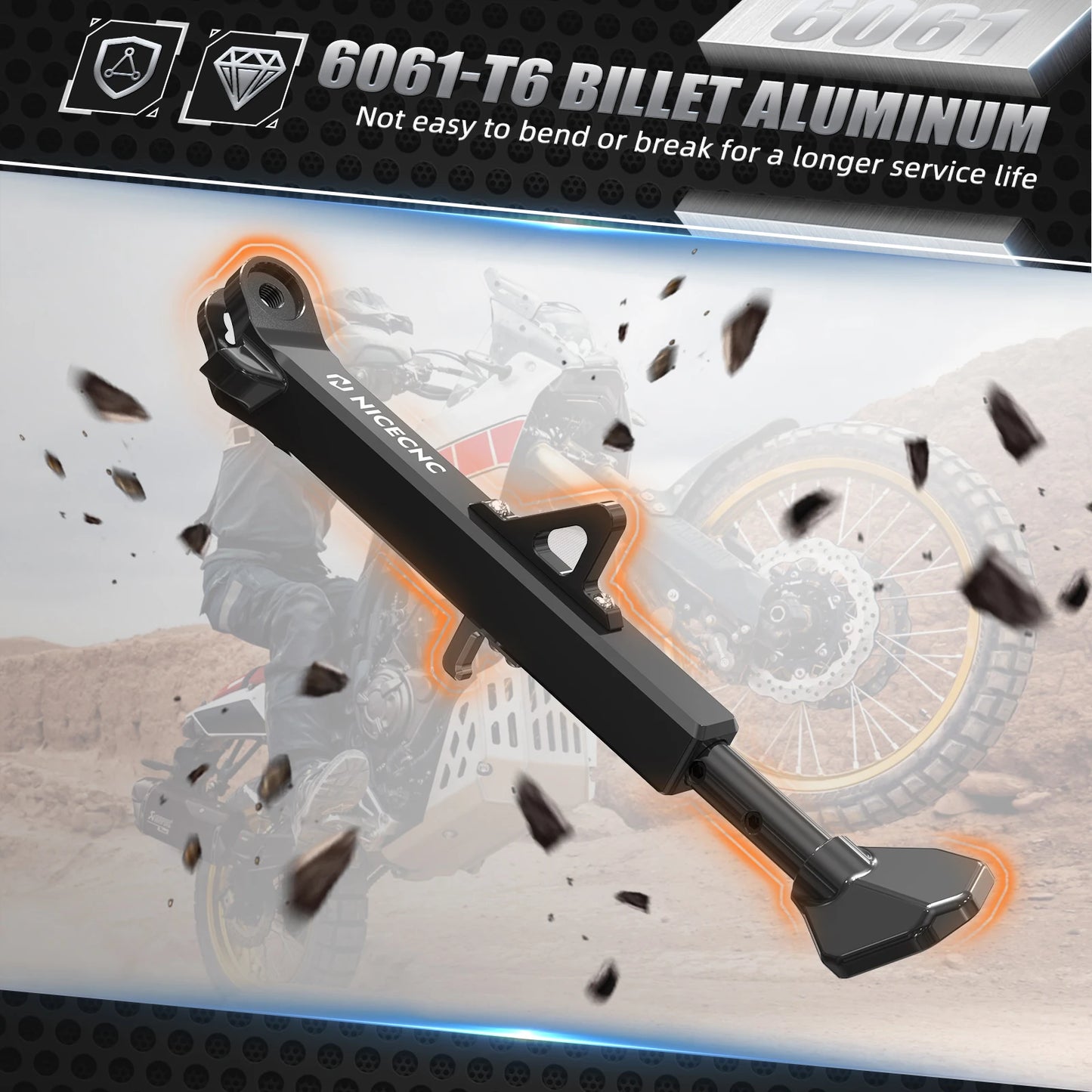 Motorcycle CNC Adjustable Foot Side Stand Kickstand for Yamaha Tenere 700 2019-2024 T700 Tenere700 Rally Edition 2020-2024