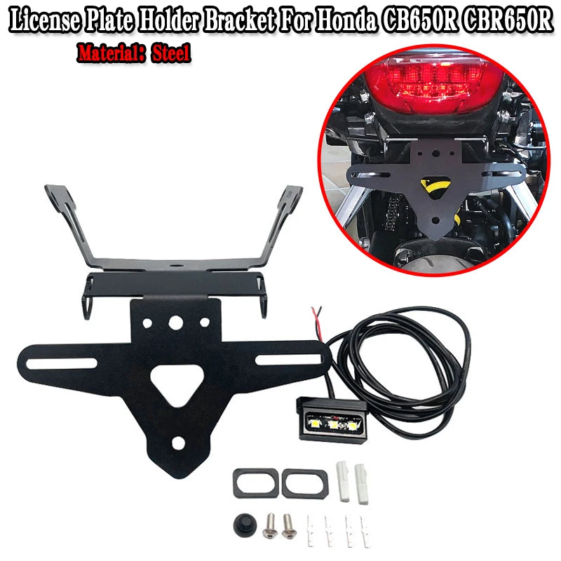 2023 New CB 650R Motorcycle License Plate Holder Tail Light Bracket Tidy Fender Eliminator For Honda CB650R CBR650R 2019-2022