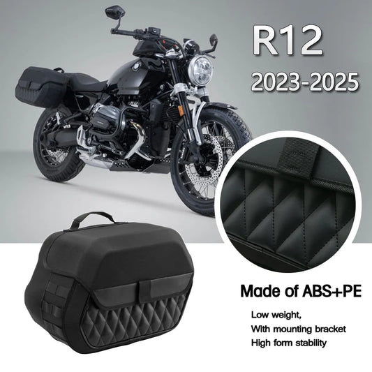 Right Side Bag For BMW R12 2023-2025 PE Luggage Suitcase 19.5L Side Bag Carrying Bag Motorcycle Carrier SaddleBag With Brackets