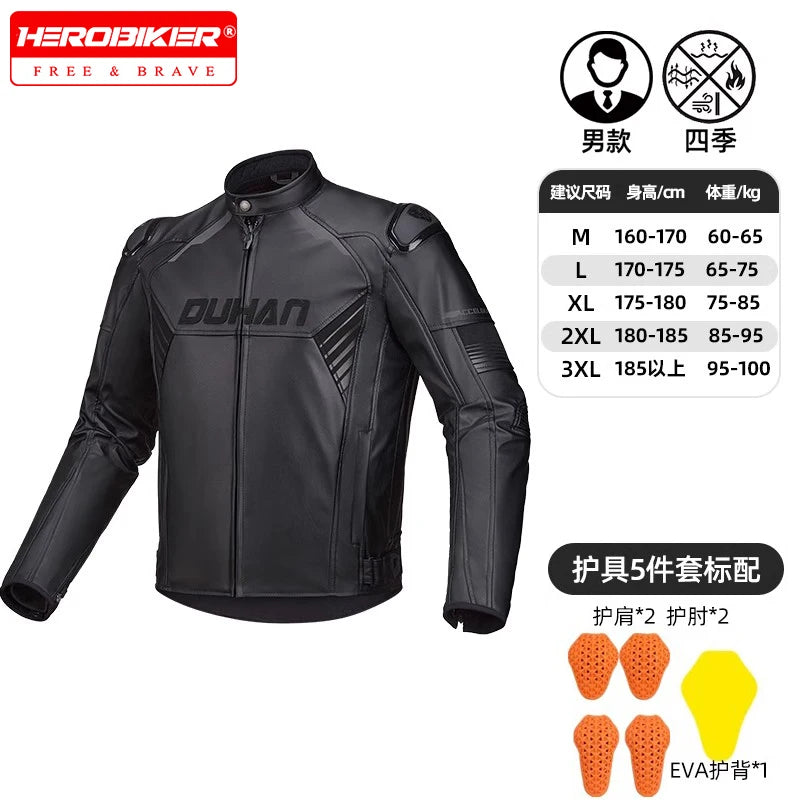 Fashion Motorcycle Riding Clothes Four Seasons General Motorcycle Leather Fall Prevention Warm Racing Clothing Equipment For Men