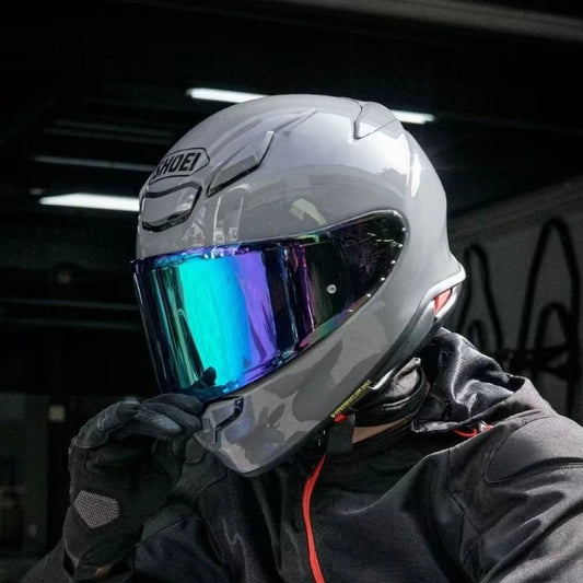 Shoei Z8 Bright Grey Full Face Helmet  RF-1400 NXR2 Motorcycle Helmets Riding Motocross Racing Motobike Helmet