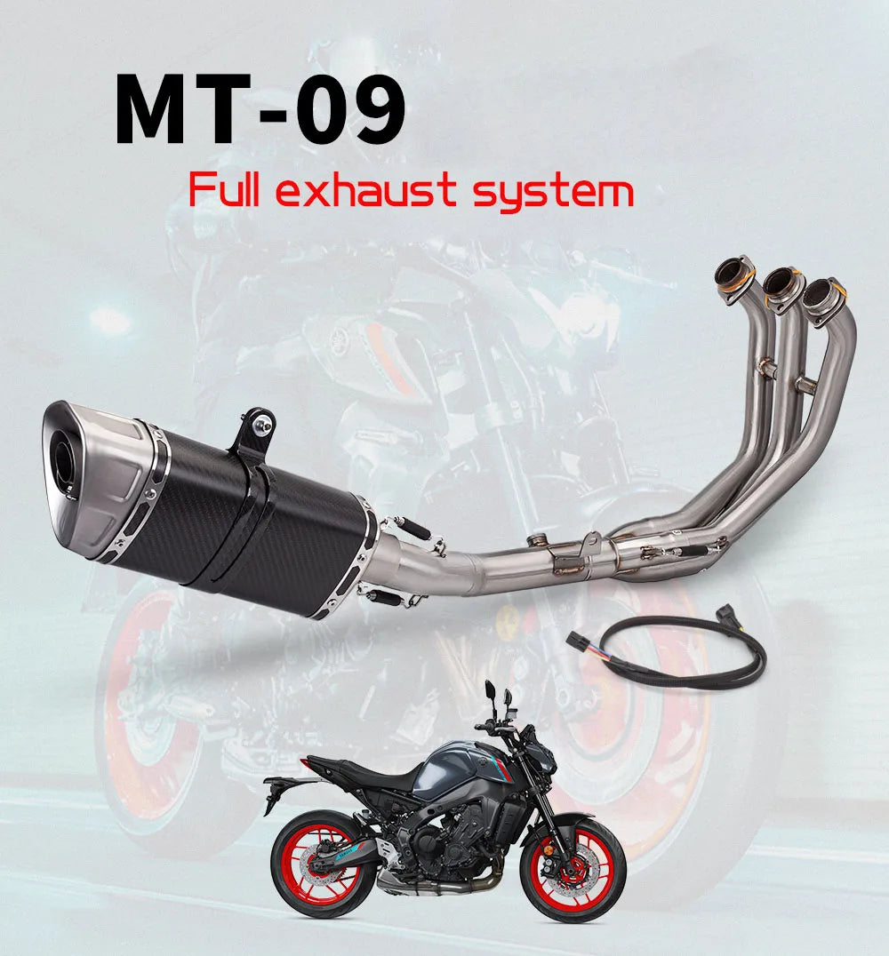 Motorcycle full exhaust system for Yamaha MT-09 Mt09 exhaust front line pipe sports motorcycle leaks atv muffler 2021-2023