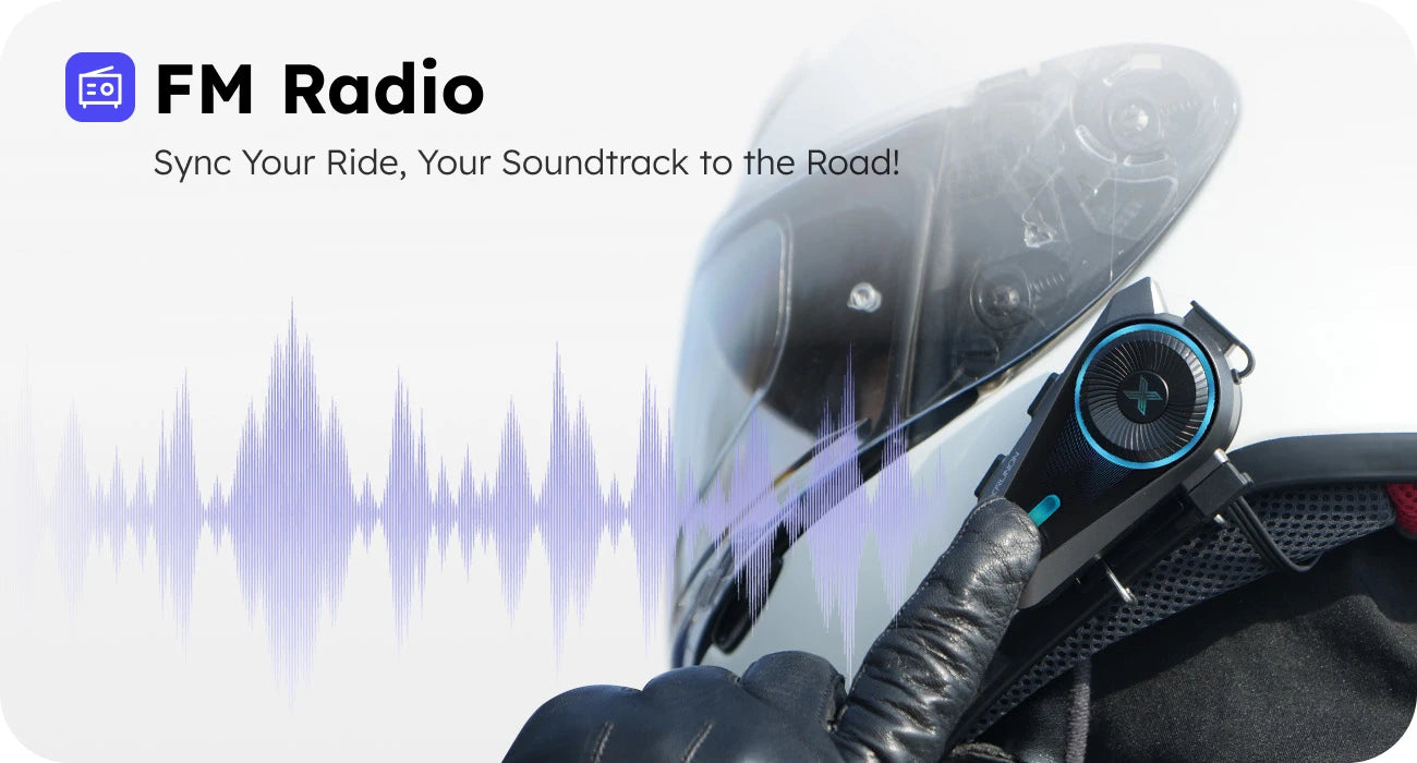 MAXRUNON D10 Motorcycle Bluetooth Intercom Helmet Headset 4 Riders Moto Group Interphone App AI Voice Control ENC IPX7 FM BT5.4