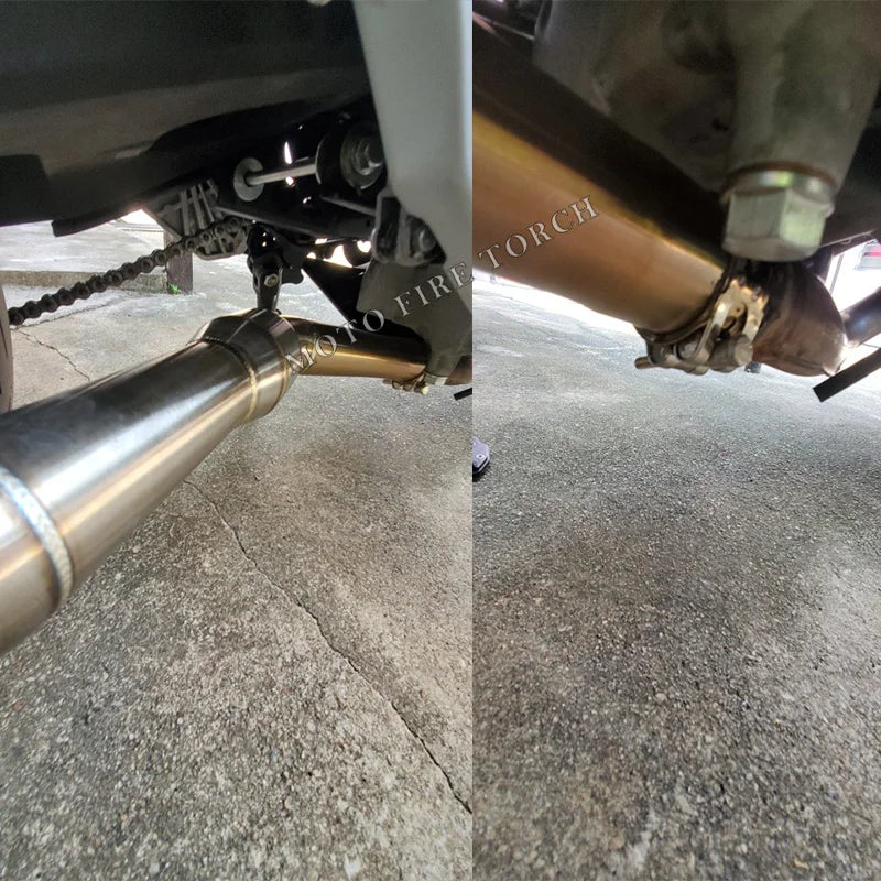 Slip On For CFMOTO 650MT 650 MT Motorcycle Exhaust Escape System Modified Muffler 51mm Middle Link Pipe Stainless Steel Tube