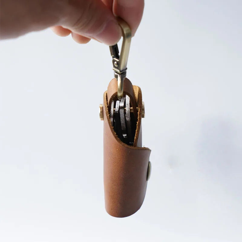 Fromtheon Genuine Leather Handmade Men's Mini Key Case Personality Creative Lady Door Key Storage Crazy Horse Leather Case