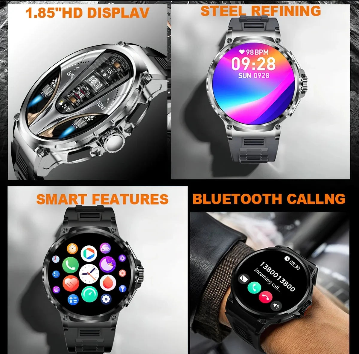 Xiaomi New V69 1.85" Ultra Hd Display Smartwatch Men 710 Mah Large Battery 400+ Watch Faces Smart Watch For Android IosPhone2