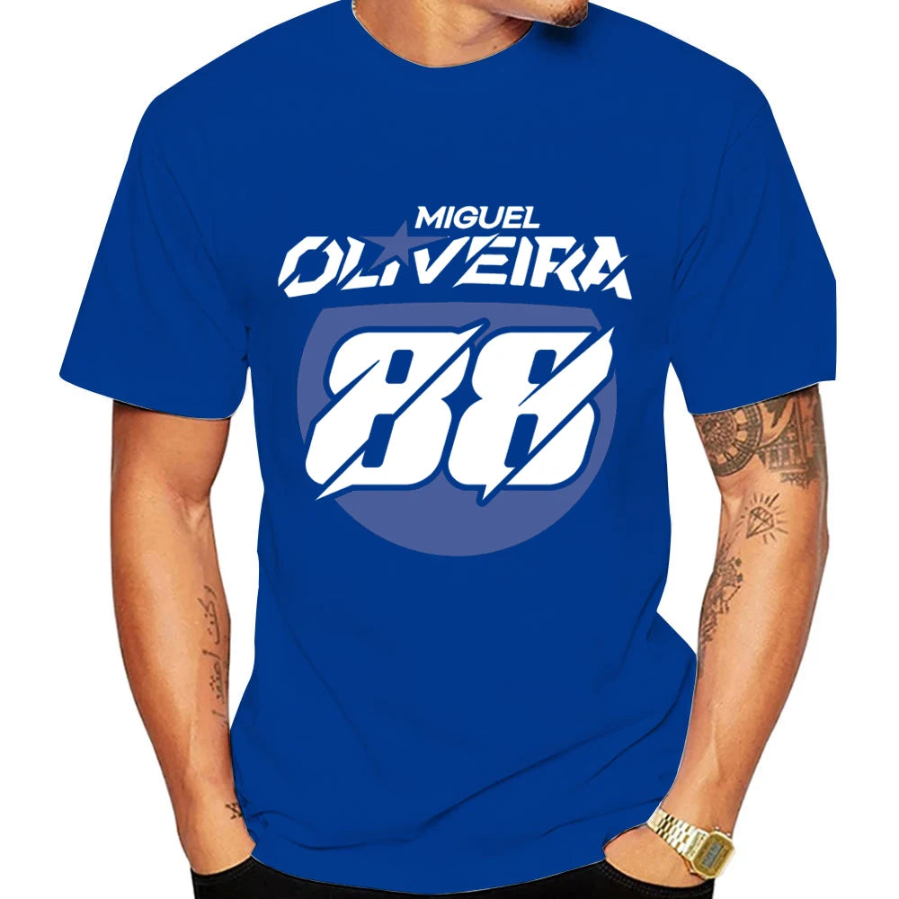 Miguel Oliveira 88 Driver Motorcycle Team Men T-shirt Summer Short Sleeve Women Tee Shirt 2025 100% Cotton Couple Clothes Tops