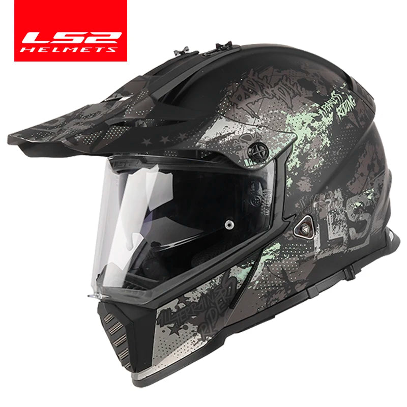 LS2 PIONEER EVO Motocross Helmet double lens ls2 MX436 off-road motorcycle helmets capacete moto casco casque