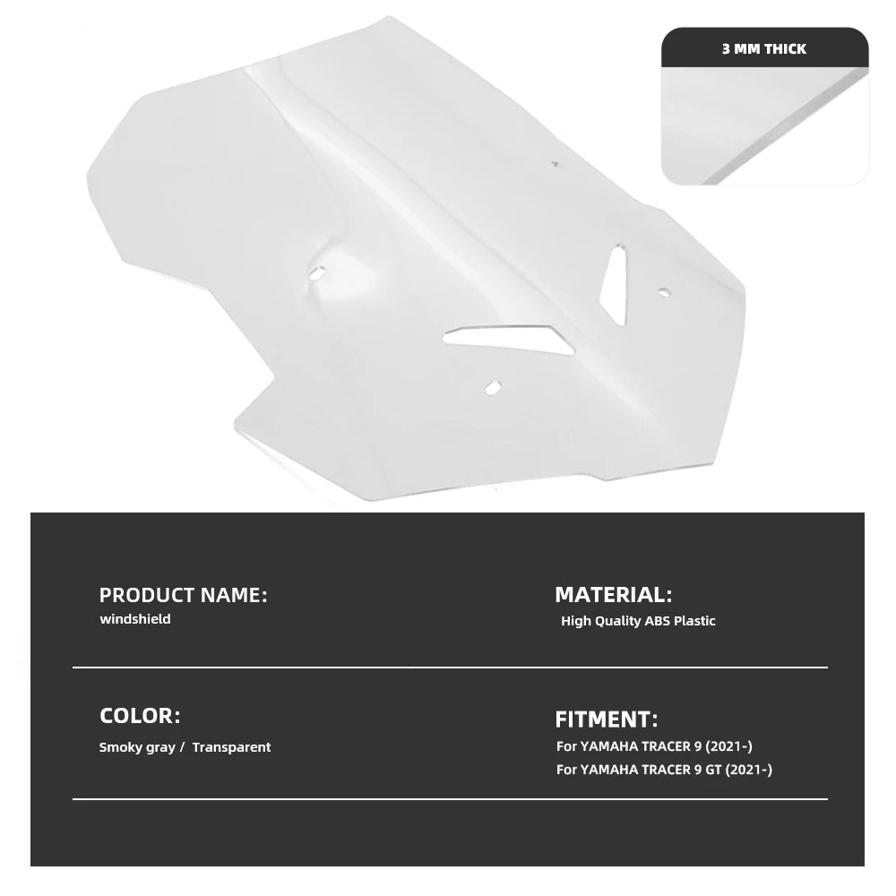 Motorcycle Accessories Fit For YAMAHA TRACER9 TRACER 9 GT 2021 2022 Windscreen Windshield Deflector Protector Wind Screen