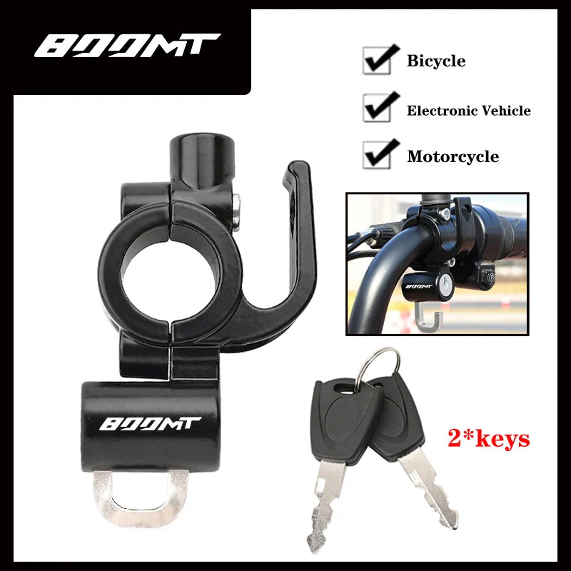 For CFMOTO 800MT 800 MT MT800 2021-2022 22-28mm Universal Motorcycle Helmet Pipe Clamp Hook Lock for Moto Anti Theft Fixin