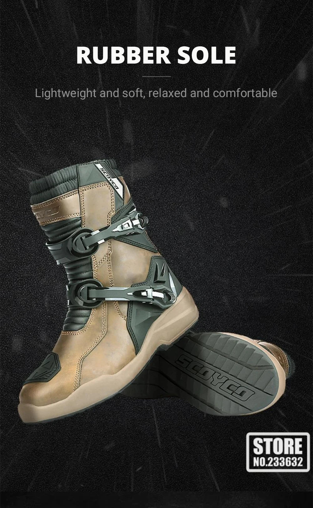 Waterproof Motorbike Boots Anti-slip Motorcycle Boots Wear-resistant Biker Protection Equipment Anti-fall Motocross Boot