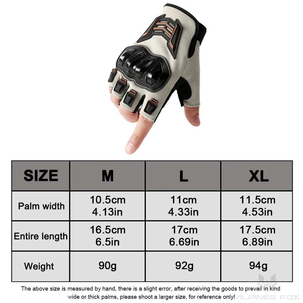 Summer Half Finger Motorcycle Gloves Fingerless Breathable Motorbike Motocross Racing Gloves Men Mesh Touch Screen Riding Glove