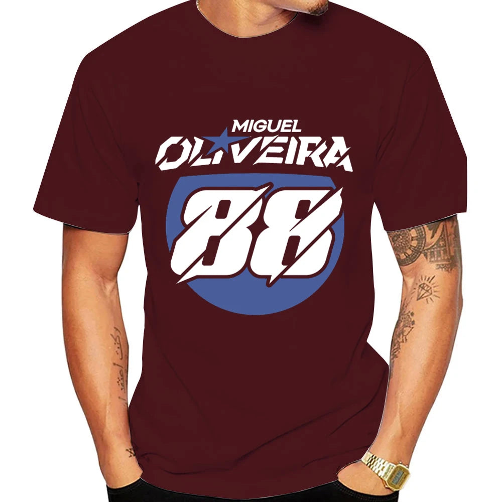 Miguel Oliveira 88 Driver Motorcycle Team Men T-shirt Summer Short Sleeve Women Tee Shirt 2025 100% Cotton Couple Clothes Tops