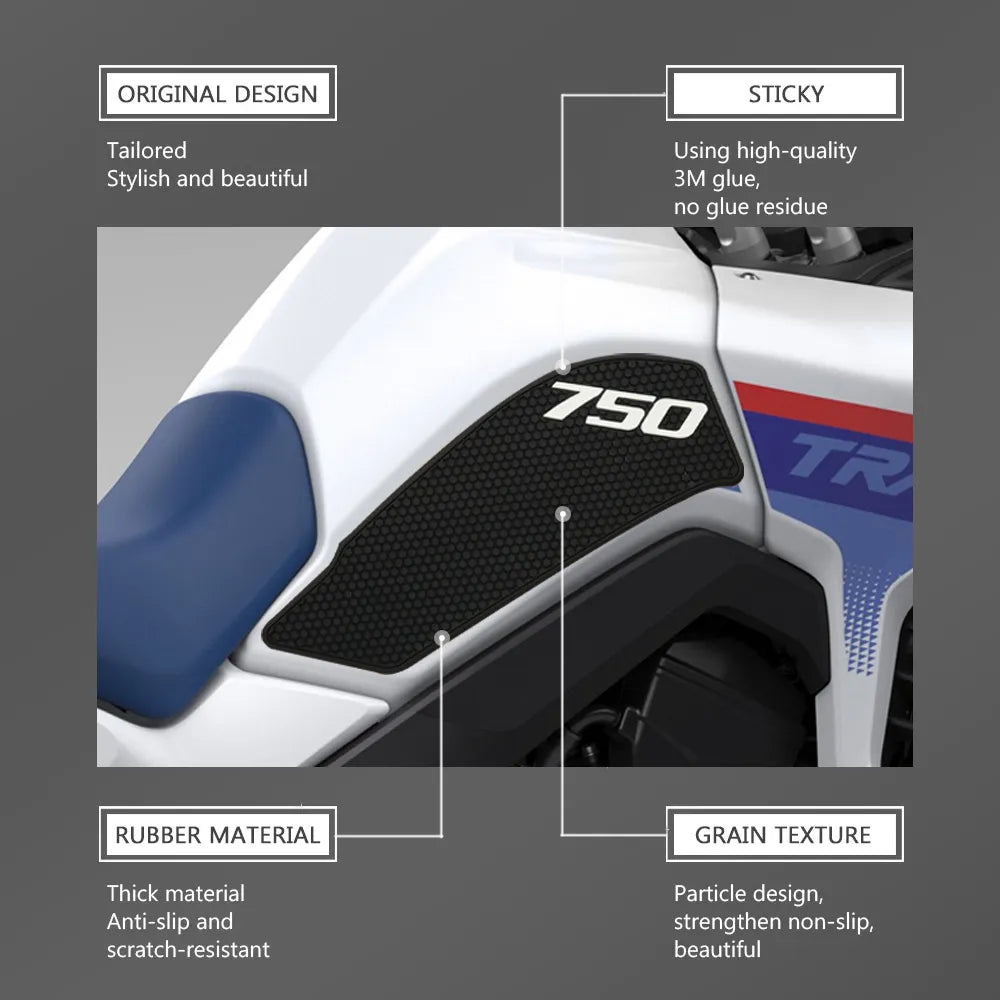 For Honda XL750 Transalp 2023 -  Motorcycle Non-slip Side Fuel Tank Stickers Waterproof Pad Rubber Sticker Transalp XL 750