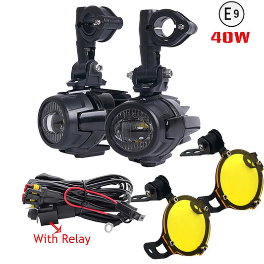 2014-2022 For Kawasaki Benelli etc Motorcycle LED Auxiliary Light Car Fog Light Assemblie Driving Lamp Spotlight Holder