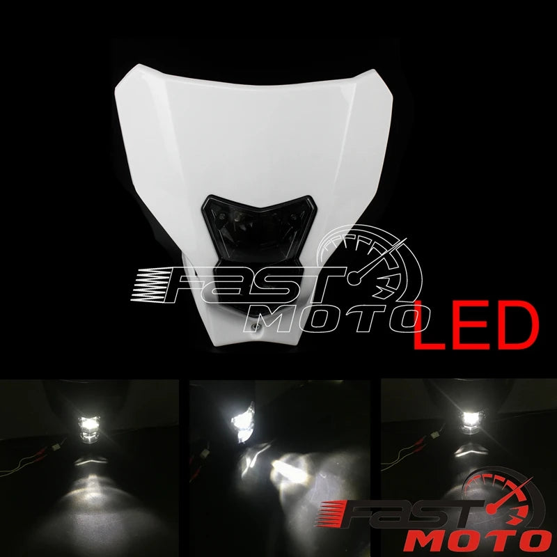 LED CRF Headlight Supermoto Redmoto Daytime Running Light Front Lamp Mask Fairing for Honda CRF CR 125 250 450 110 R X RX L