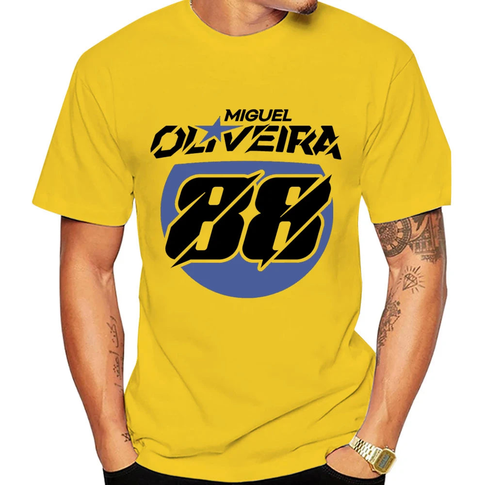 Miguel Oliveira 88 Driver Motorcycle Team Men T-shirt Summer Short Sleeve Women Tee Shirt 2025 100% Cotton Couple Clothes Tops