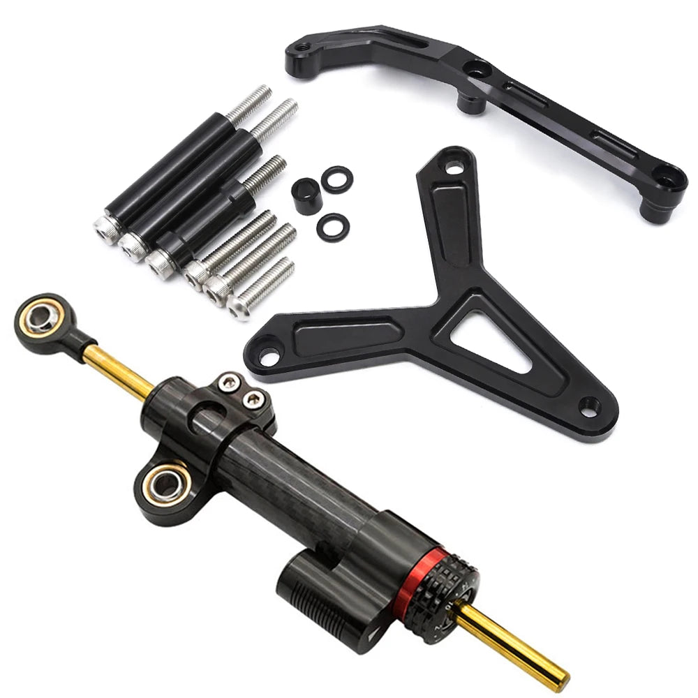 For YAMAHA Tracer 900 GT 2021 2022 2023 CNC Aluminum Carbon Motorcycle Steering Damper Stabilizer Bracket Mounting Support Kit